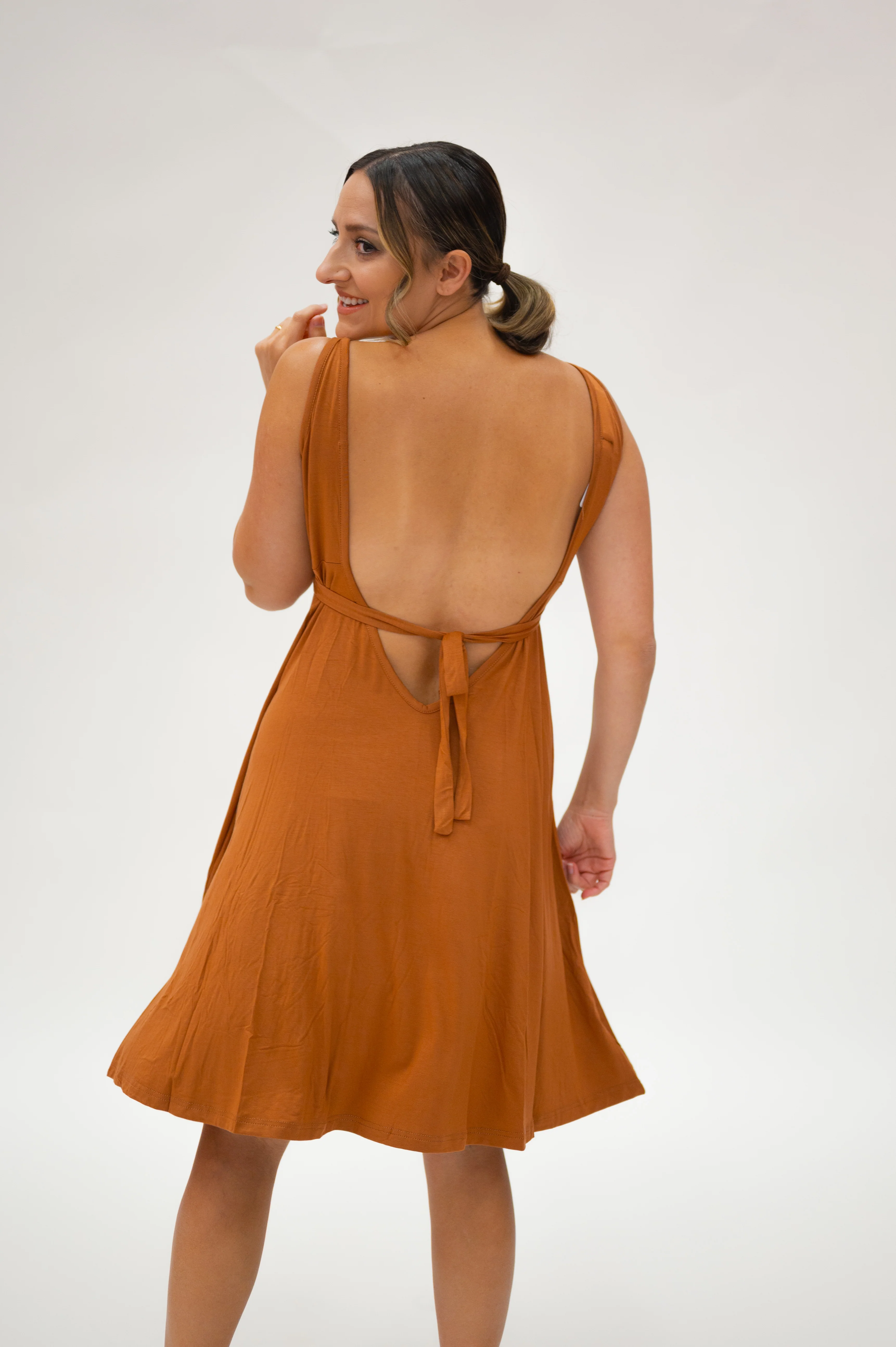 Juliet Labor & Postpartum Gown in Burnt Orange-Limited Time - Image 6