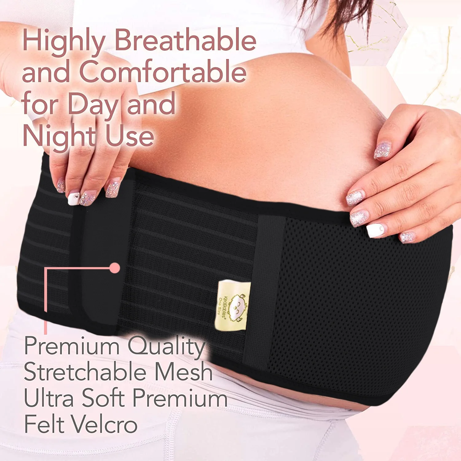 KeaBabies Maternity Support Belt (Midnight Black, One Size) - Image 3
