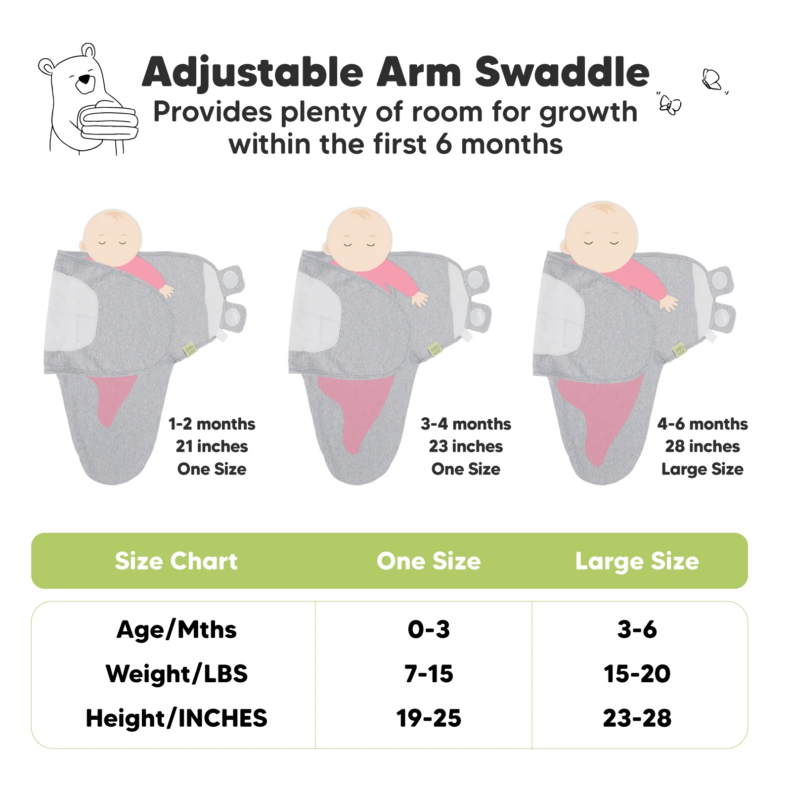 KeaBabies Soothe Swaddle Wrap Cloud - Image 5