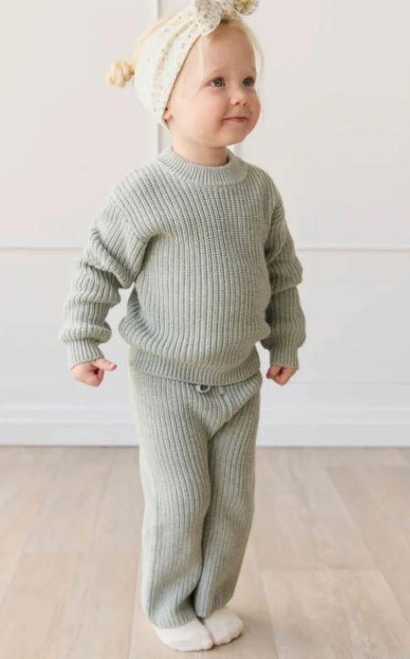 Morgan Knitted Pant - Mist Fleck - Image 2