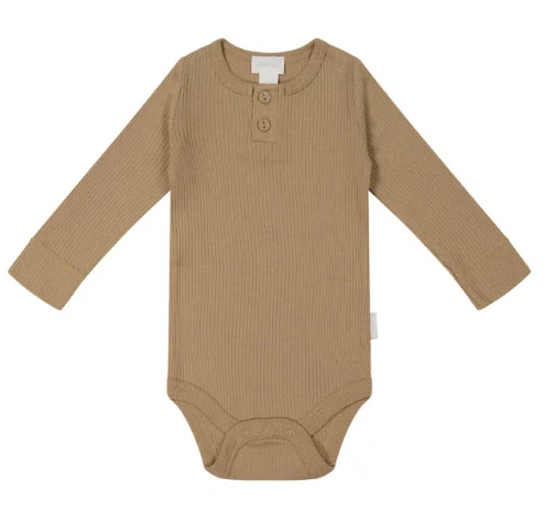 Organic Cotton Modal Long Sleeve Bodysuit - Honeycomb - Image 2